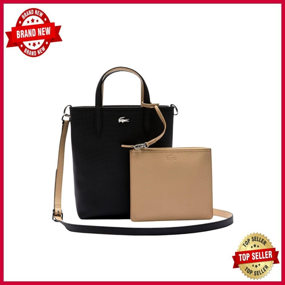 Large Canvas Tote Bag with Removable Crossbody Strap, Zipper Closure
